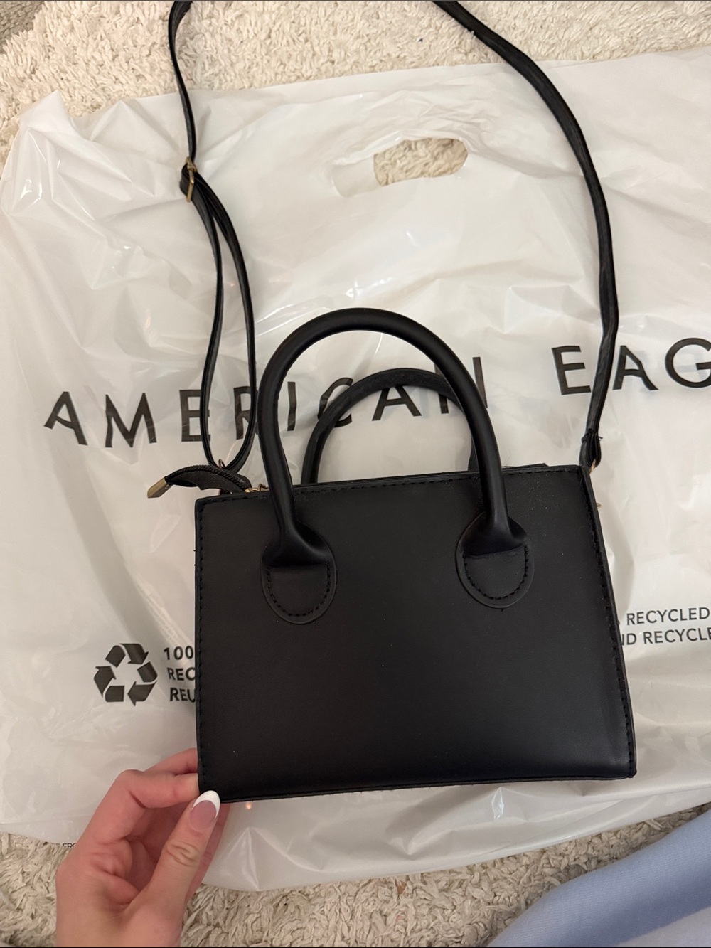 American Eagle Outfitters Black Mini Satchel Crossbody